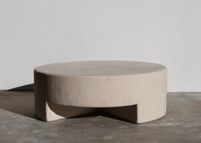 reed round plaster coffee table