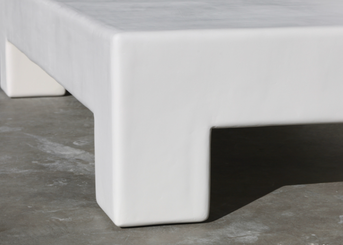scout rectangle modern plaster coffee table